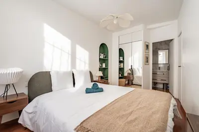Un ou plusieurs lits dans un hébergement de l'établissement Cozy apartment with great views - 4P