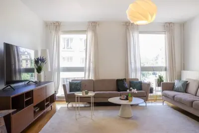 Coin salon dans l'établissement Eiffel Tour - Lovely 2 bedrooms apartment