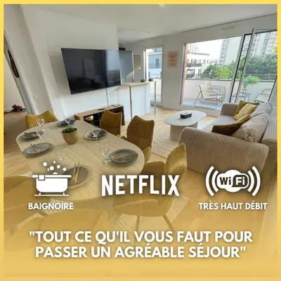 Télévision ou salle de divertissement dans l'établissement Superb 3 Bedroom near to Paris with Parking