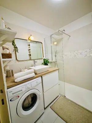 Salle de bains dans l'établissement L'écrin du 12- Studio élégant sur jardin avec parking