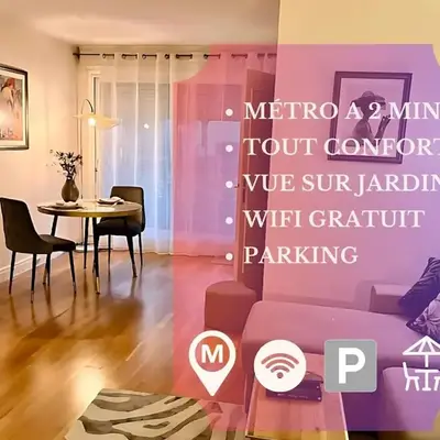 L'écrin du 12- Studio élégant sur jardin avec parking