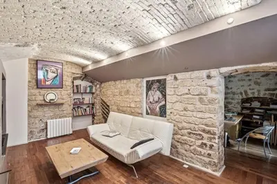Coin salon dans l'établissement Loft Parisien pour 4 personnes