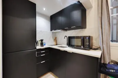 Cuisine ou kitchenette dans l'établissement studio Belleville