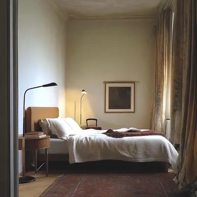 Un ou plusieurs lits dans un hébergement de l'établissement Belle chambre au calme à 5 mn du Sacré Coeur