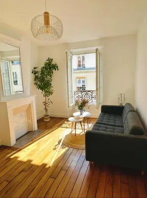 Coin salon dans l'établissement Appartement Paris 11eme Bastille Voltaire