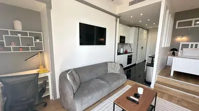 Télévision ou salle de divertissement dans l'établissement Suite luxueuse Avenue des Champs-Élysées