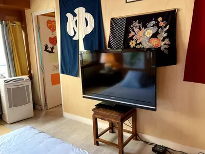 Télévision ou salle de divertissement dans l'établissement Apartment with air conditioning in Montparnasse