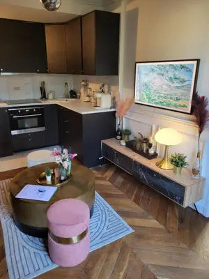 Cuisine ou kitchenette dans l'établissement Beau 2 pièce, tout équipé et calme