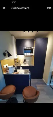 Cuisine ou kitchenette dans l'établissement Studio Courbevoie gare La Défense tout équipé !