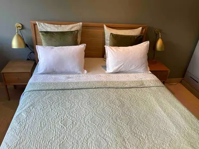 Un ou plusieurs lits dans un hébergement de l'établissement Etage privé vue sur la seine
