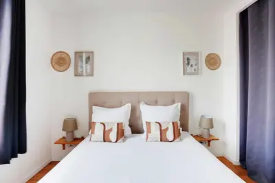 Un ou plusieurs lits dans un hébergement de l'établissement Modern Apartment - 1BR-2P- Paris Outskirts - Montrouge