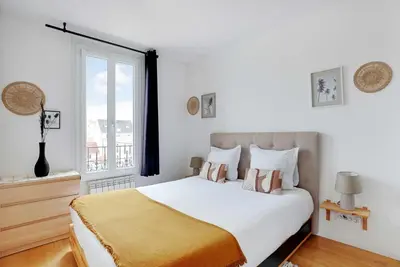 Un ou plusieurs lits dans un hébergement de l'établissement Modern Apartment - 1BR-2P- Paris Outskirts - Montrouge