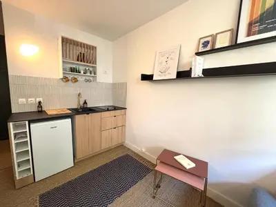 Cuisine ou kitchenette dans l'établissement Le studio Annelets