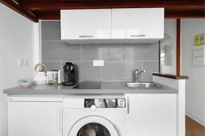 Cuisine ou kitchenette dans l'établissement BM-Appartement Design en Duplex Champs-Elysees
