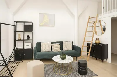 Coin salon dans l'établissement Appartement atypique avec Mezzanine - Paris 9 - 6P