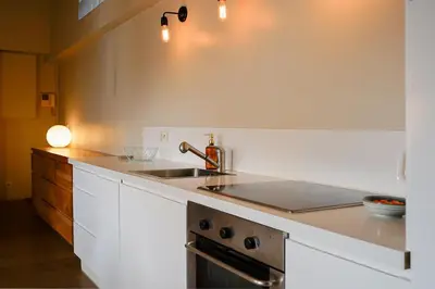 Cuisine ou kitchenette dans l'établissement Grand appartement cœur du Marais - dernier étage