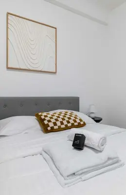 Un ou plusieurs lits dans un hébergement de l'établissement Studio elegant sacre coeur metro anvers - Paris 18 -2P