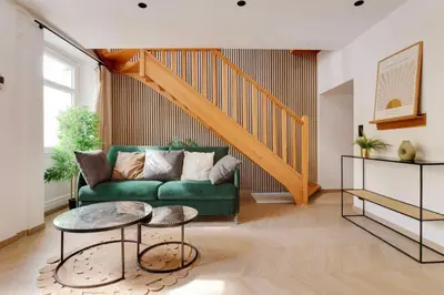 Coin salon dans l'établissement Luxury Appartement 6p L001