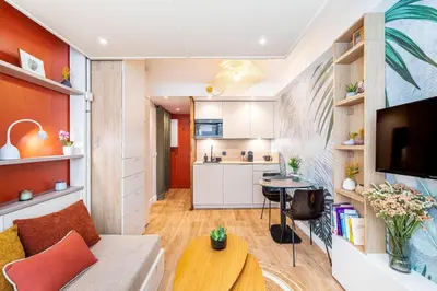 Cuisine ou kitchenette dans l'établissement A little cocoon in the heart of Paris