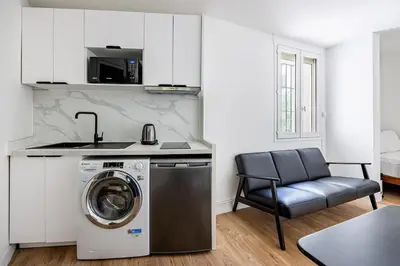 Cuisine ou kitchenette dans l'établissement Studio#2Pers#Paris20#PèreLachaise