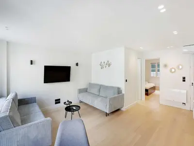 Télévision ou salle de divertissement dans l'établissement Cosy apartment in Sentier