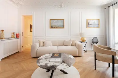 Coin salon dans l'établissement Pick A Flat's Apartments in Opéra - Rue La Fayette
