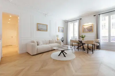 Coin salon dans l'établissement Pick A Flat's Apartments in Opéra - Rue La Fayette