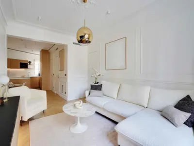 Coin salon dans l'établissement Elegant A C Apt 2BR 6P Paris 17th Monceau
