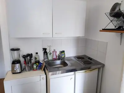 Cuisine ou kitchenette dans l'établissement Nice studio best location