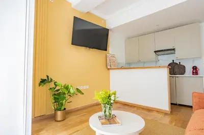 Cuisine ou kitchenette dans l'établissement Studio Madelaine
