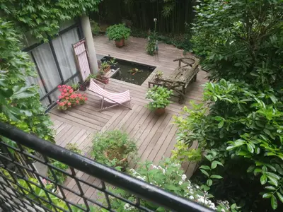 Jardin de l'établissement Garden Studio Les Bambous