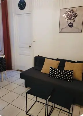 Coin salon dans l'établissement Appartement Alexandre Dumas