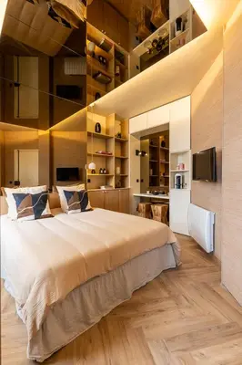 Un ou plusieurs lits dans un hébergement de l'établissement Studio moderne tout confort aux portes de Paris à Saint-Ouen