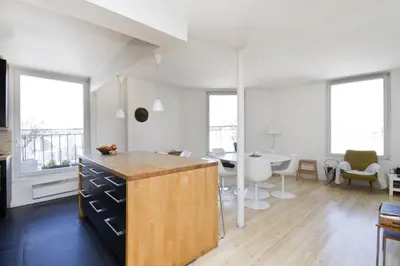Coin salon dans l'établissement Appartement Terasse View Paris