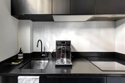 Cuisine ou kitchenette dans l'établissement BM-Maison de ville en plein coeur du Marais