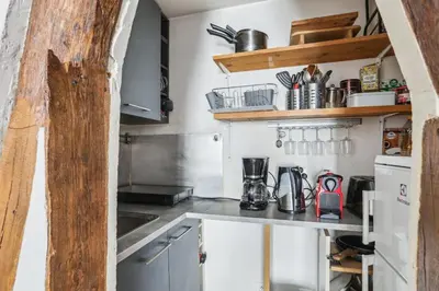 Cuisine ou kitchenette dans l'établissement Authentique 2 Pièces - Paris 13e