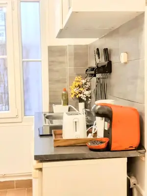 Cuisine ou kitchenette dans l'établissement Le cocon du 17