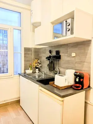 Cuisine ou kitchenette dans l'établissement Le cocon du 17