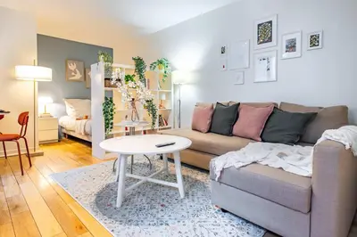 Coin salon dans l'établissement 4 Guest Flat Central in Montorgueil