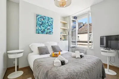 Un ou plusieurs lits dans un hébergement de l'établissement 5025 Suite Pastou4 - Lovely accommodation in Paris