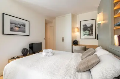 Un ou plusieurs lits dans un hébergement de l'établissement Studio rénové au coeur du 5ème arrondissement