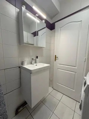 Salle de bains dans l'établissement F3 confortable à 2 min du métro et ambiance cinéma