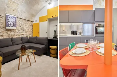 Cuisine ou kitchenette dans l'établissement Superb Apartment Le Marais Center of Paris