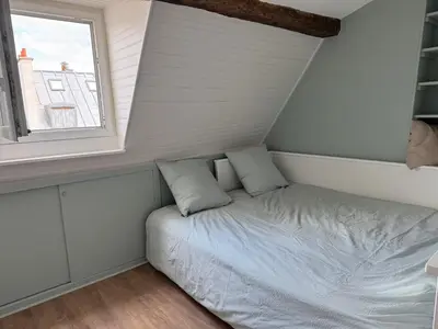 Un ou plusieurs lits dans un hébergement de l'établissement 70 m2, Renovated, Perfect Location in central Paris