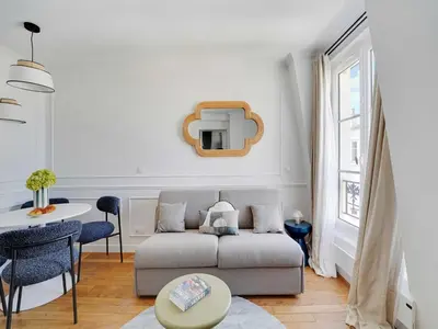 Coin salon dans l'établissement Magnificent apartment- 1BR-4P - Tour-Eiffel