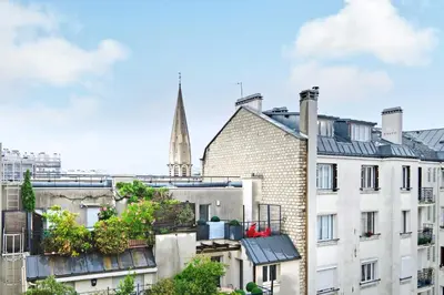Vue générale sur Paris ou vue de la ville depuis l'appartement