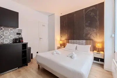 Un ou plusieurs lits dans un hébergement de l'établissement Beautiful Cozy Studio 2P - Paris 12th