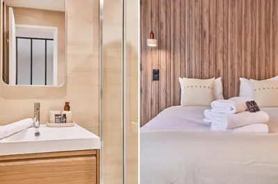 Un ou plusieurs lits dans un hébergement de l'établissement Superb Parisian Suite-Pere Lachaise