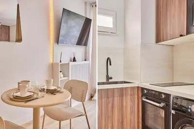Cuisine ou kitchenette dans l'établissement Superb Parisian Suite-Pere Lachaise