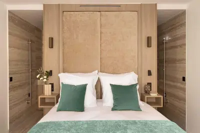 Un ou plusieurs lits dans un hébergement de l'établissement Superb air-conditioned apartment Paris Le Marais